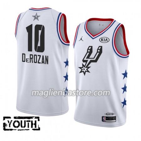 Maglia San Antonio Spurs DeMar DeRozan 10 2019 All-Star Jordan Brand Bianco Swingman - Bambino